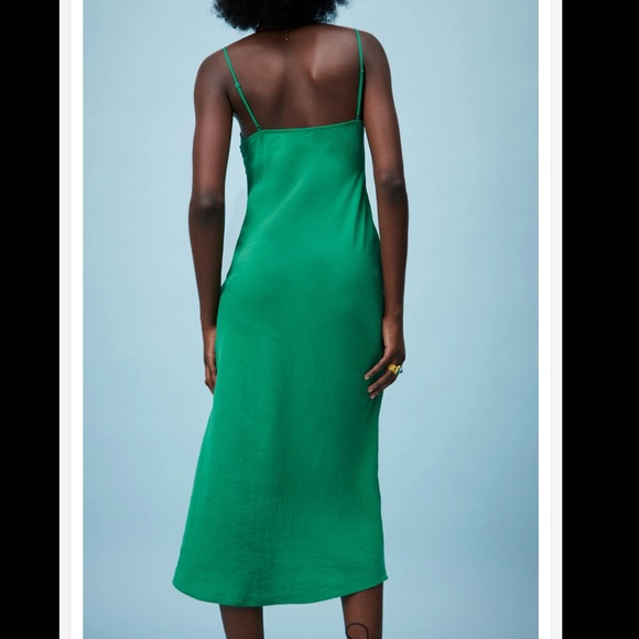 NEW ZARA LONG RUCHED DRESS - Picture 5 of 9